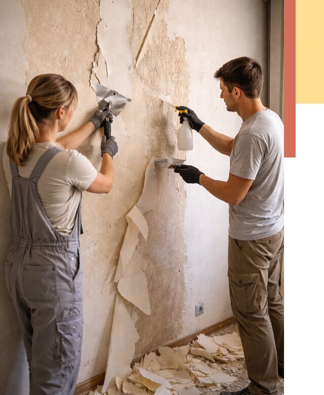 Снятие старых обоев в Вологде от 5393 руб. под ключ недорого | ОТДЕЛОЧНИК-Вгд