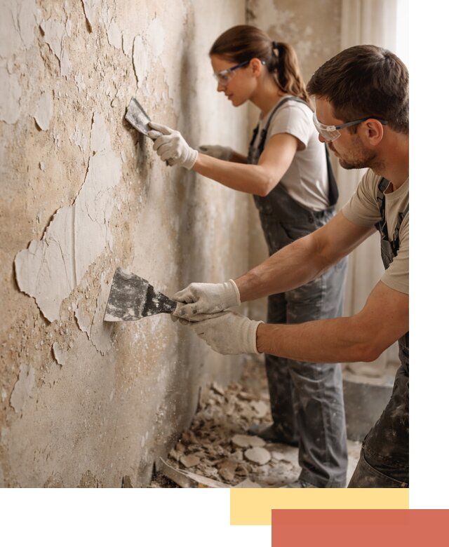 Снятие старой шпаклевки и подготовка поверхностей в Вологде