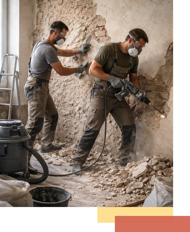 Демонтаж штукатурки со стен в Вологде быстро и аккуратно