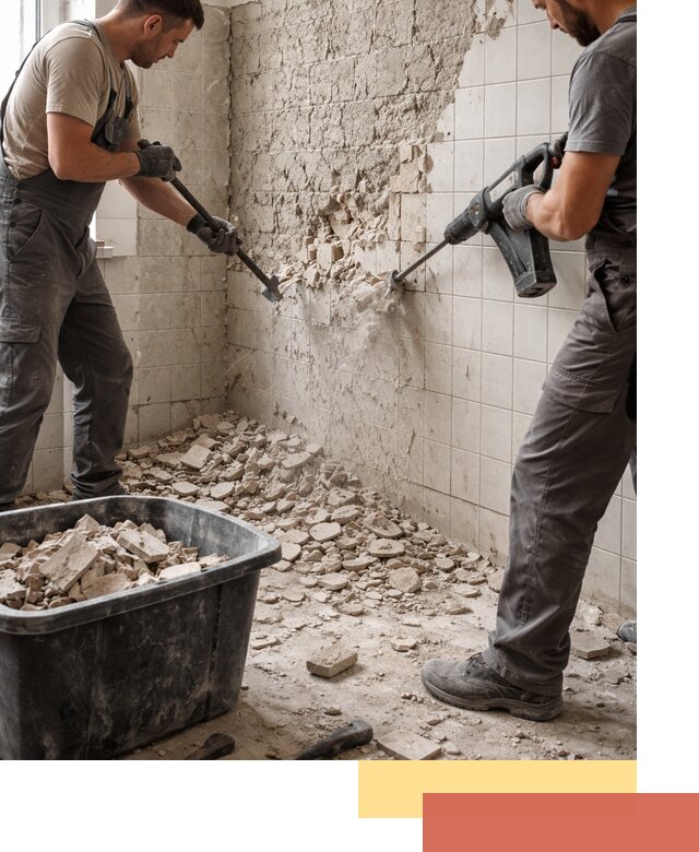 Демонтаж плитки со стен в Вологде быстро и аккуратно