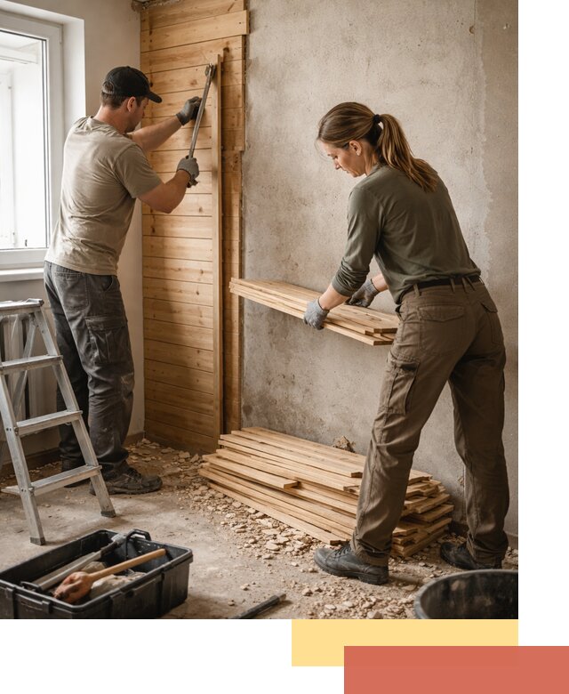 Демонтаж вагонки со стен в Вологде — профессиональный демонтаж