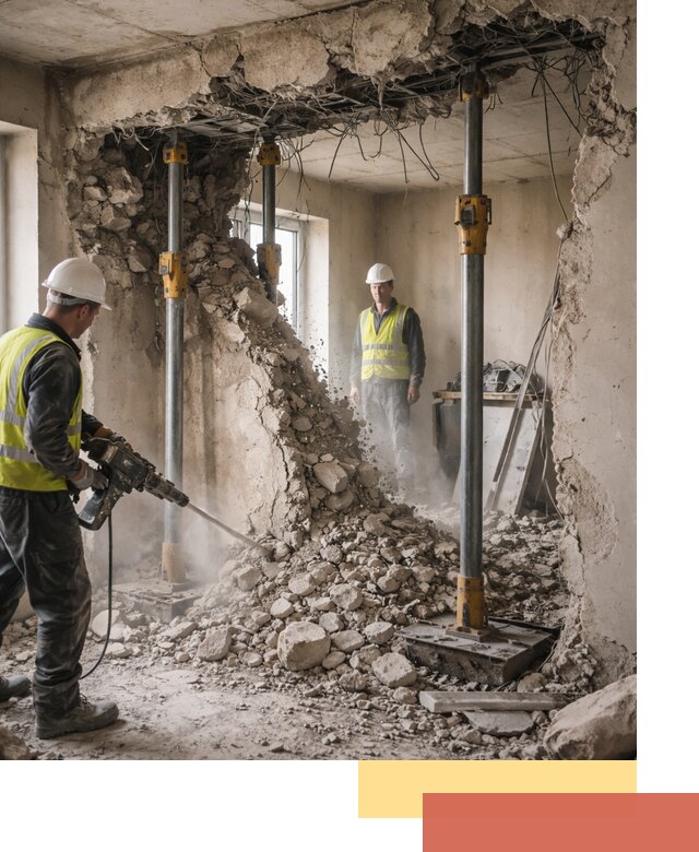 Снос несущих стен в Вологде с гарантией безопасности и качества