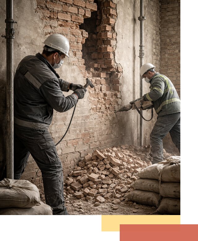 Демонтаж кирпичных стен в Вологде быстро и безопасно