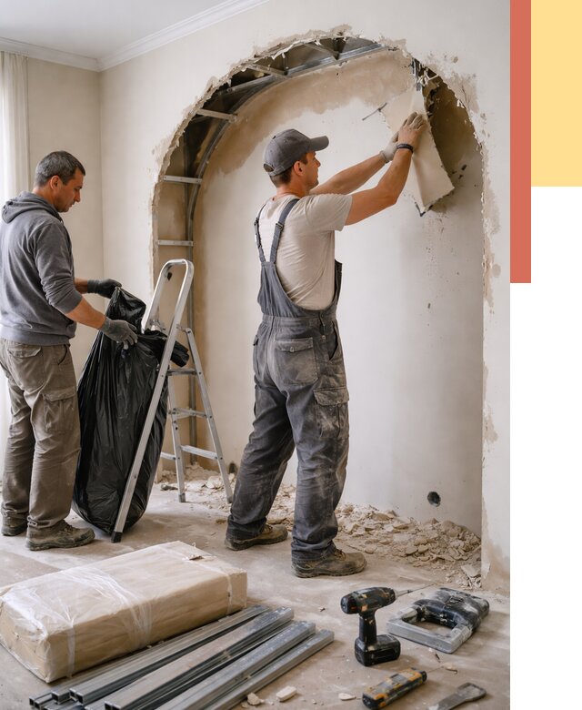 Демонтаж арки из гипсокартона в Вологде от 3595 руб. — услуги под ключ | ОТДЕЛОЧНИК-Вгд