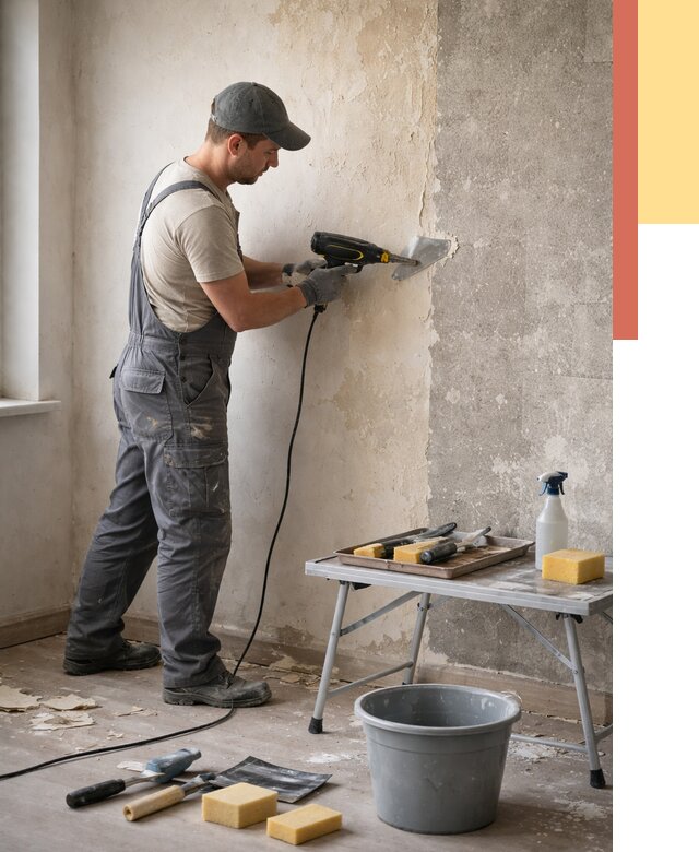 Очистка стен от клея в Вологде от 1900 руб. — снятие и удаление клея со стен | ОТДЕЛОЧНИК-Вгд