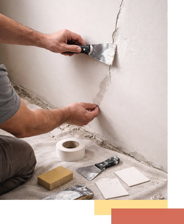 Заделка трещин и сколов в стенах и потолках в Вологде