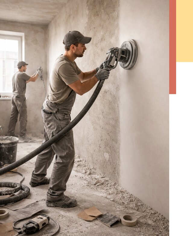 Шлифовка стен в Вологде от 1233 руб/м2 — быстро и недорого | ОТДЕЛОЧНИК-Вгд