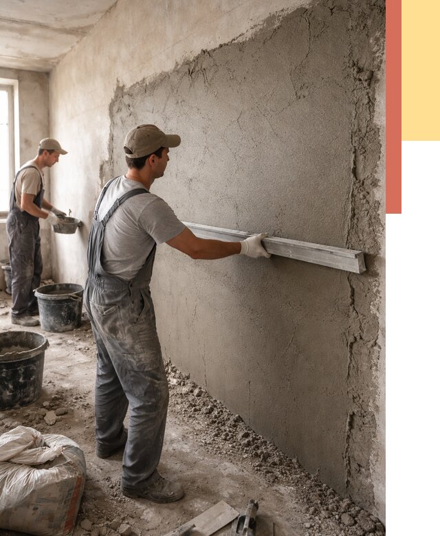 Цементная штукатурка стен в Вологде от 4622 руб/м2 — быстро и недорого | ОТДЕЛОЧНИК-Вгд