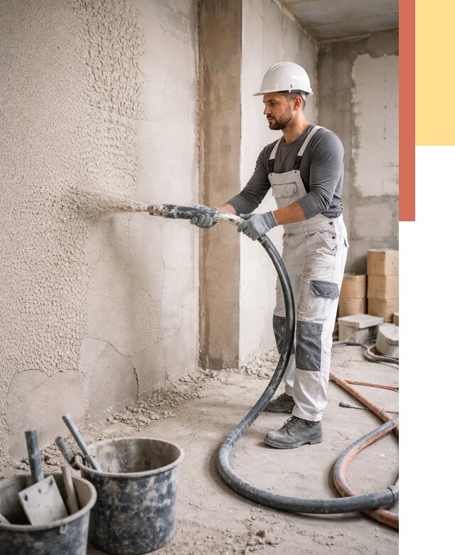 Машинная штукатурка стен в Вологде под ключ от 6677 руб./м2 | ОТДЕЛОЧНИК-Вгд