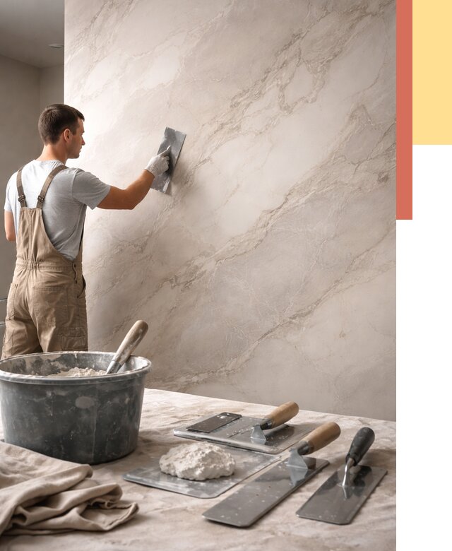 Декоративная штукатурка под мрамор в Вологде от 2876 руб./м² — быстро и недорого | ОТДЕЛОЧНИК-Вгд