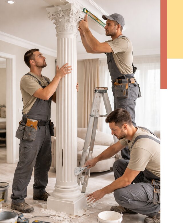 Установка декоративных колонн в Вологде от 12326 руб. под ключ | ОТДЕЛОЧНИК-Вгд