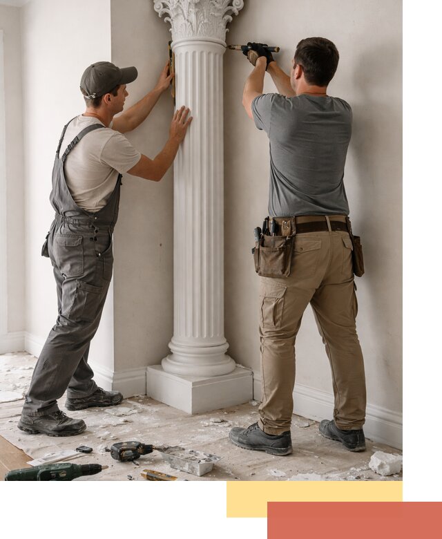 Установка декоративных колонн в Вологде под ключ