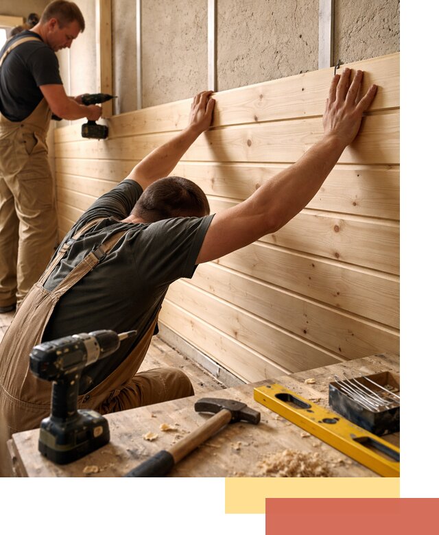 Монтаж деревянной вагонки на стены в Вологде быстро и качественно