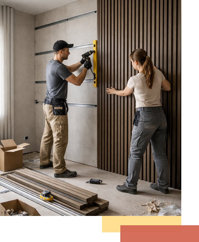 Монтаж реечных панелей на стены в Вологде