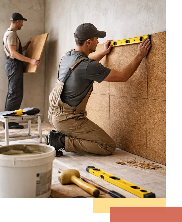 Монтаж пробковых панелей на стены в Вологде быстро и качественно