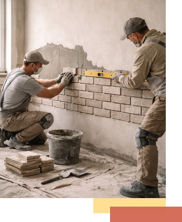 Монтаж декоративного кирпича профессионально в Вологде