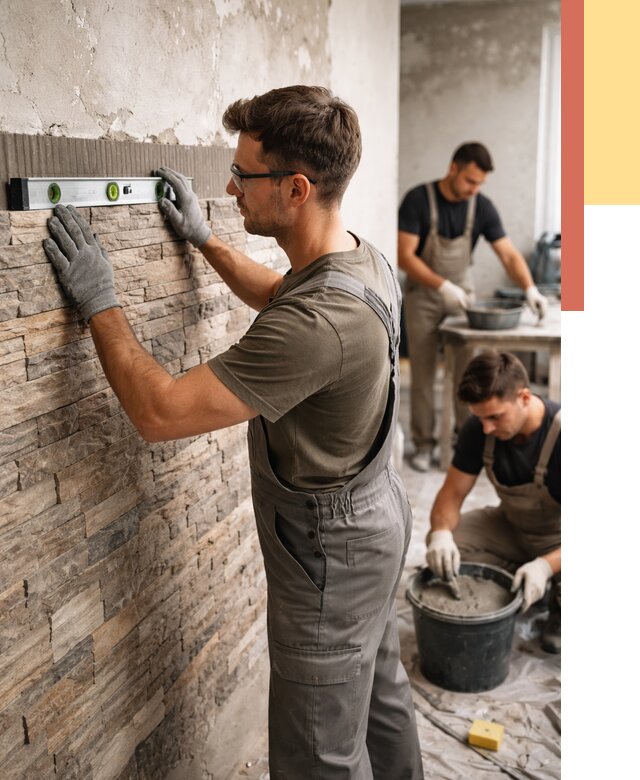 Монтаж искусственного камня в Вологде от 4622 руб. под ключ | ОТДЕЛОЧНИК-Вгд