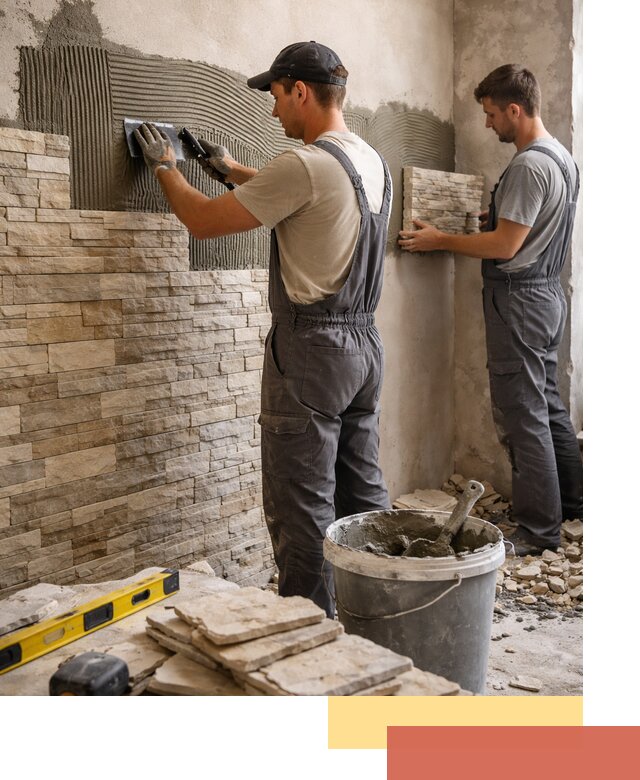 Монтаж искусственного камня в Вологде — облицовка стен и фасадов