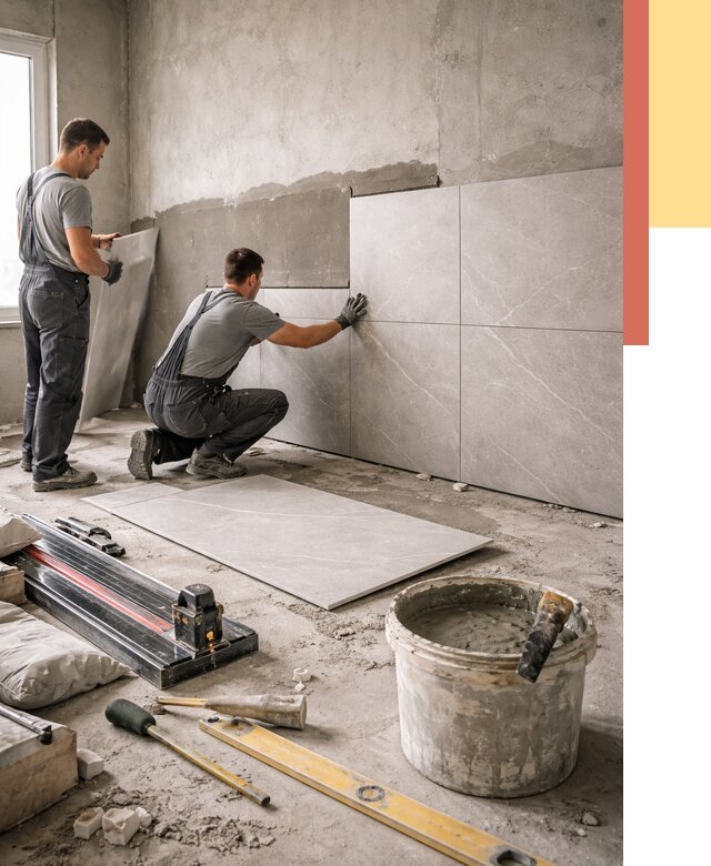 Облицовка стен керамогранитом в Вологде от 4314 руб./м² — услуги под ключ | ОТДЕЛОЧНИК-Вгд