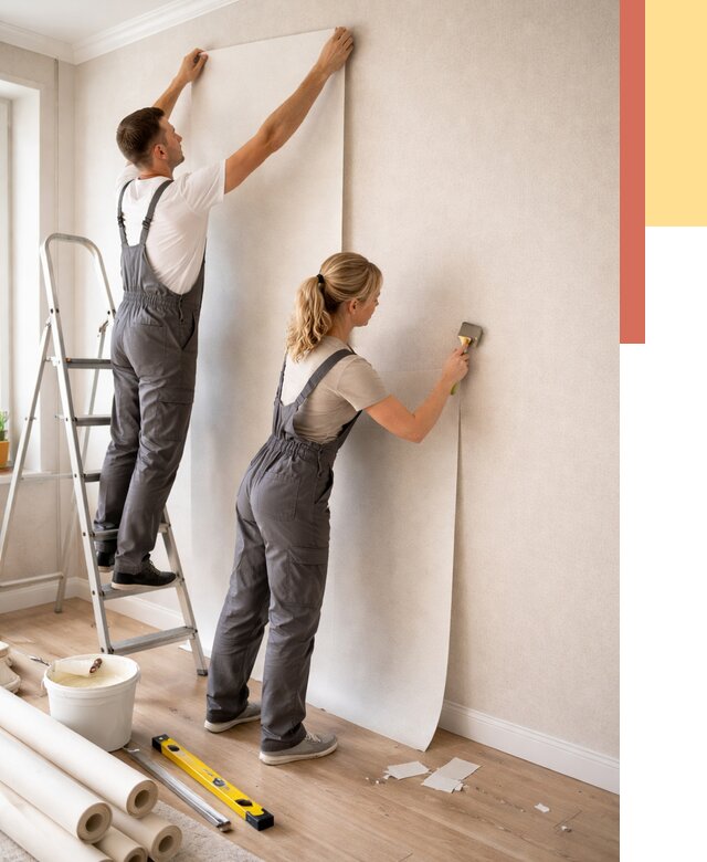 Поклейка флизелиновых обоев в Вологде от 6163 руб. | Быстро и недорого — ОТДЕЛОЧНИК-Вгд