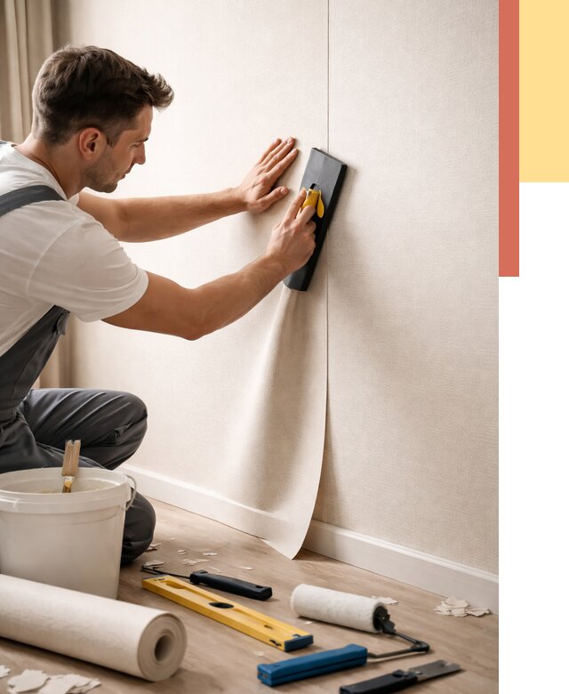 Поклейка виниловых обоев в Вологде от 4622 руб. | Быстро и недорого — ОТДЕЛОЧНИК-Вгд