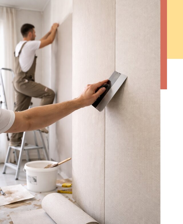 Поклейка текстильных обоев в Вологде от 4622 руб. под ключ | ОТДЕЛОЧНИК-Вгд