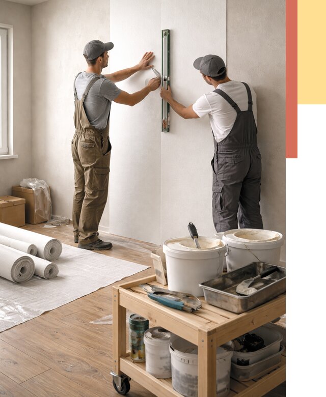 Поклейка стеклообоев в Вологде от 6677 руб. за м2 — быстро и недорого | ОТДЕЛОЧНИК-Вгд