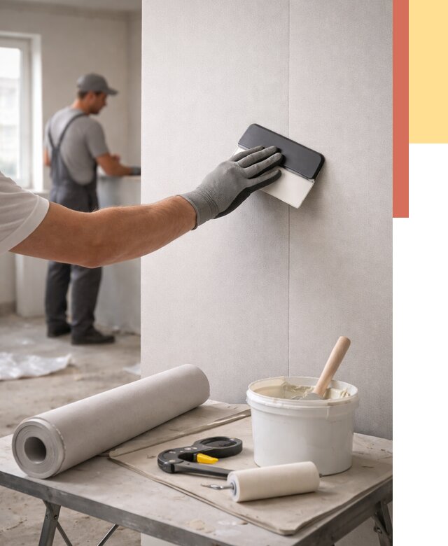 Поклейка обоев под покраску в Вологде от 3595 руб. за м2 | ОТДЕЛОЧНИК-Вгд