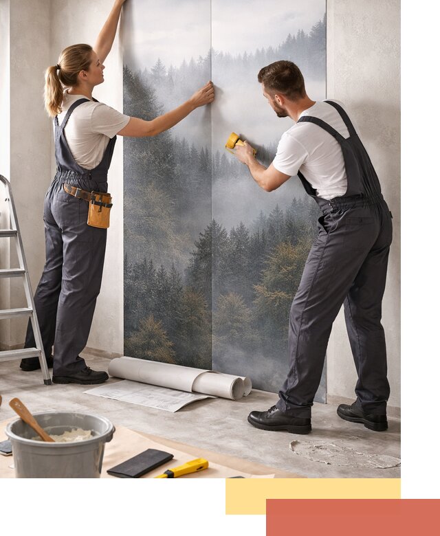 Поклейка фотообоев профессионально в Вологде под ключ