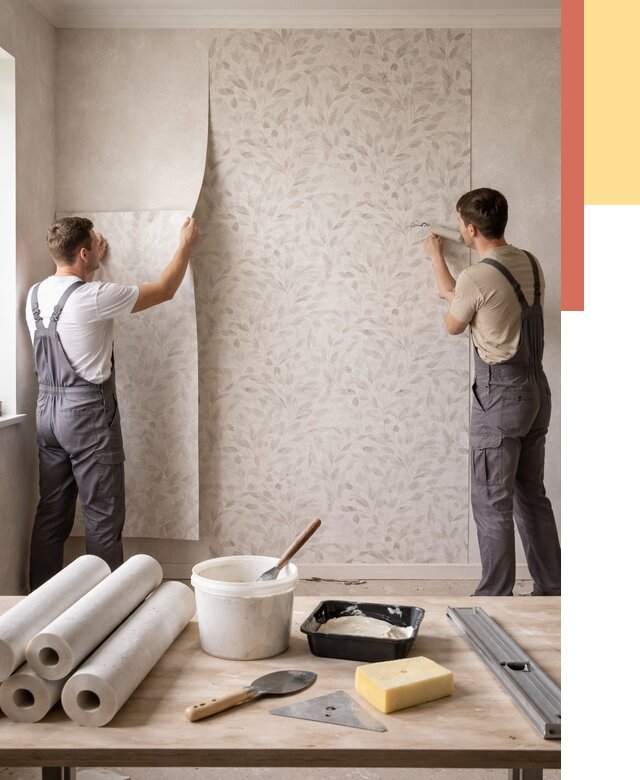 Поклейка обоев с подбором рисунка в Вологде от 3595 руб. | ОТДЕЛОЧНИК-Вгд - быстро и недорого