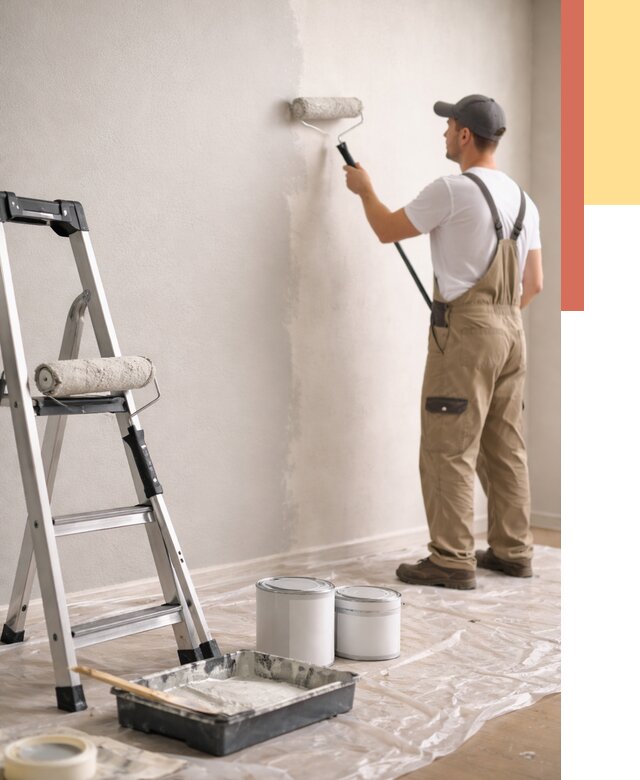 Покраска стен латексной краской в Вологде от 4622 руб. за м2 | ОТДЕЛОЧНИК-Вгд