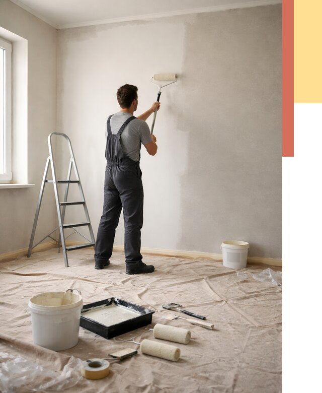 Покраска стен моющейся краской в Вологде от 360 руб./м² — быстро и недорого | ОТДЕЛОЧНИК-Вгд