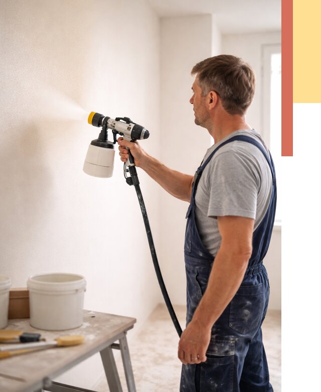 Покраска стен краскопультом в Вологде от 7704 руб. — механизированная покраска | ОТДЕЛОЧНИК-Вгд