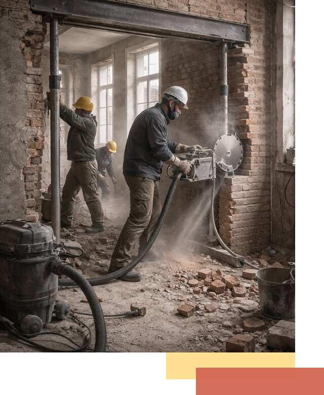 Прорезка проема в стене под дверной или оконный проем в Вологде