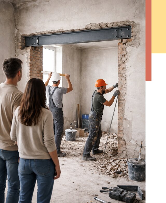 Усиление проема в стене в Вологде от 9758 руб. — усиление дверного проема металлоконструкцией | ОТДЕЛОЧНИК-Вгд