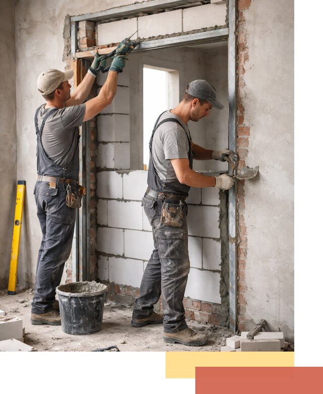 Закладка дверного проема под ключ в Вологде: демонтаж, монтаж, отделка