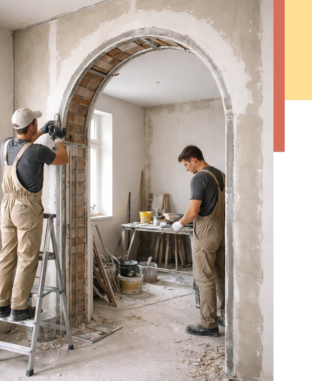 Устройство арочного проема в Вологде от 9758 руб. под ключ — быстро и недорого | ОТДЕЛОЧНИК-Вгд