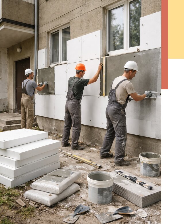 Утепление стен пенопластом в Вологде от 1798 руб. — недорого и под ключ | ОТДЕЛОЧНИК-Вгд