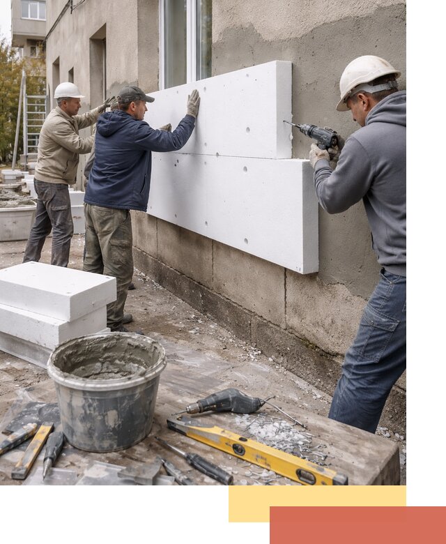 Утепление наружных стен пенопластом в Вологде