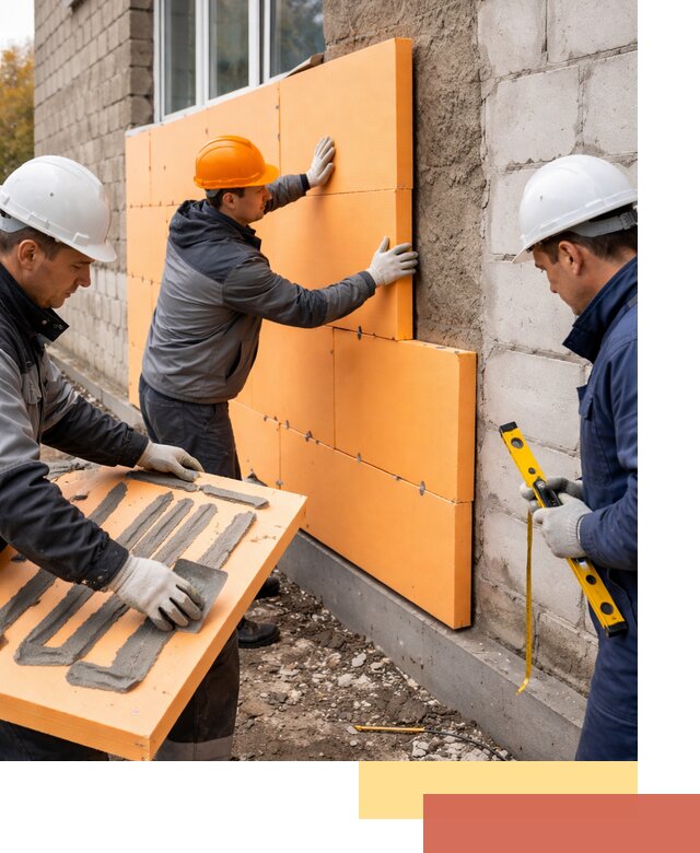Утепление фасада пеноплексом под ключ в Вологде