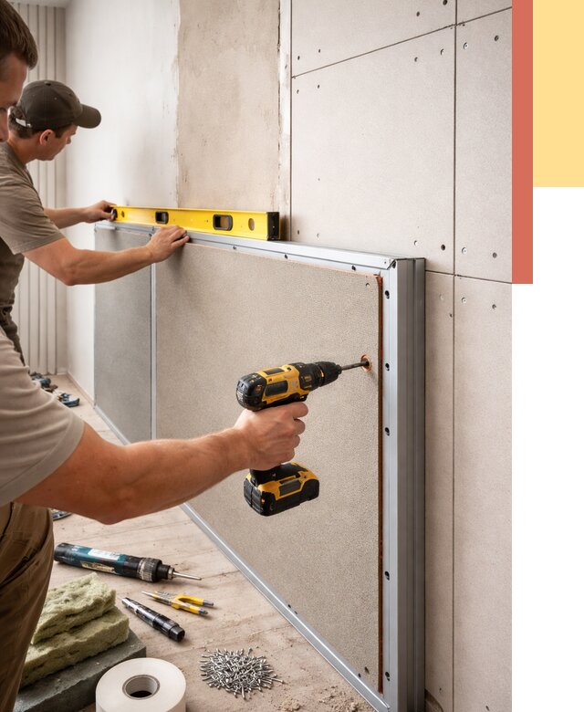 Шумоизоляция стен панелями ЗИПС в Вологде от 2260 руб./м² под ключ | ОТДЕЛОЧНИК-Вгд