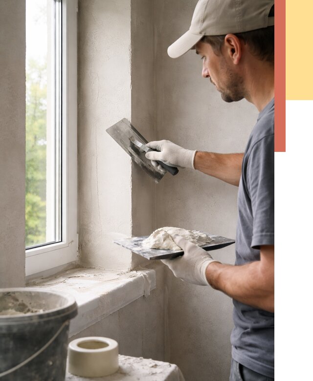 Штукатурка откосов в Вологде от 4622 руб/м² — услуги и выравнивание под ключ | ОТДЕЛОЧНИК-Вгд