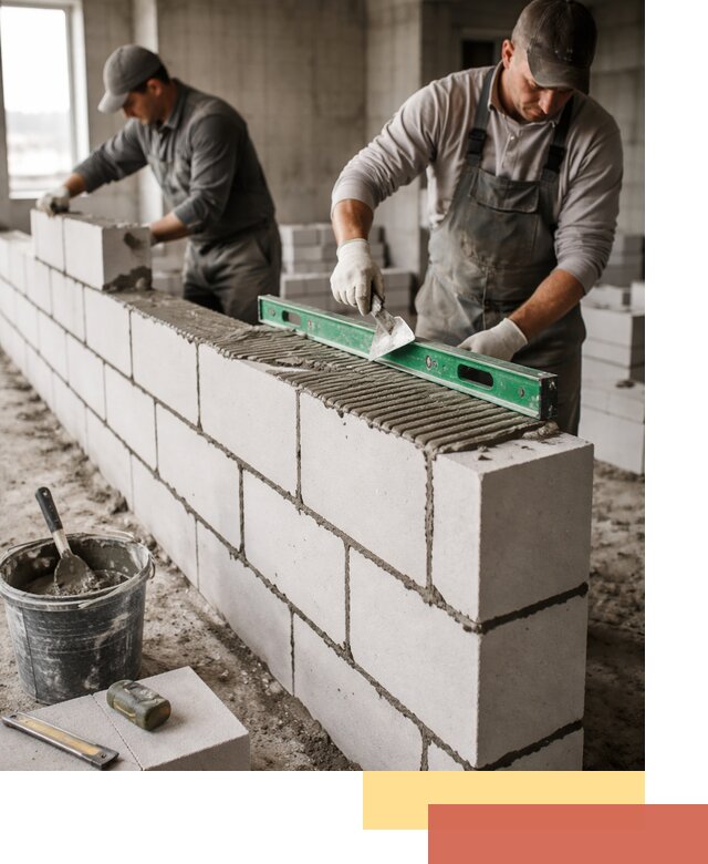 Кладка перегородок из газобетона в Вологде быстро и качественно