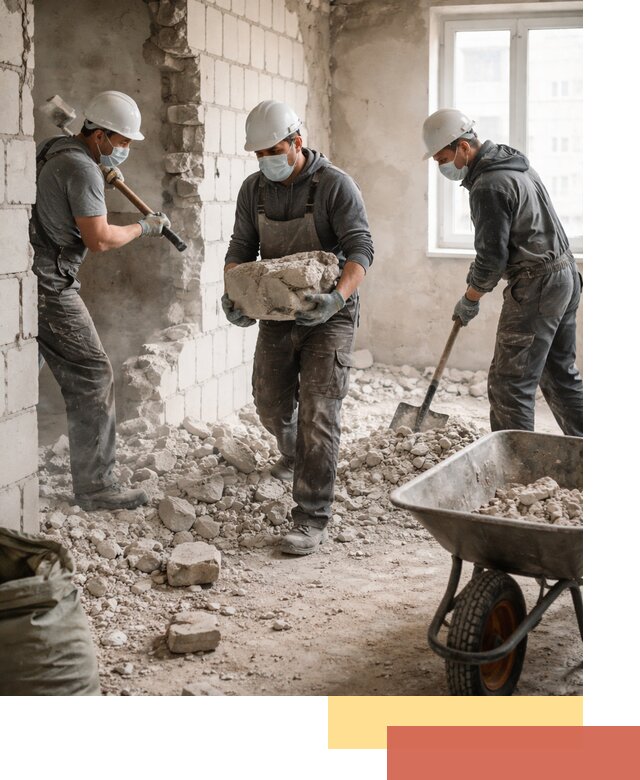 Демонтаж блочных перегородок в Вологде быстро и аккуратно