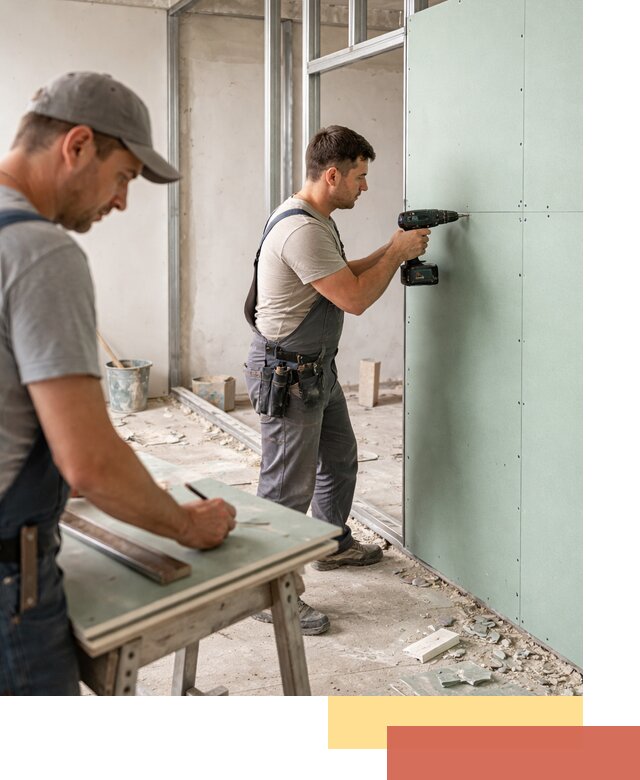 Перегородки из влагостойкого гипсокартона под ключ в Вологде