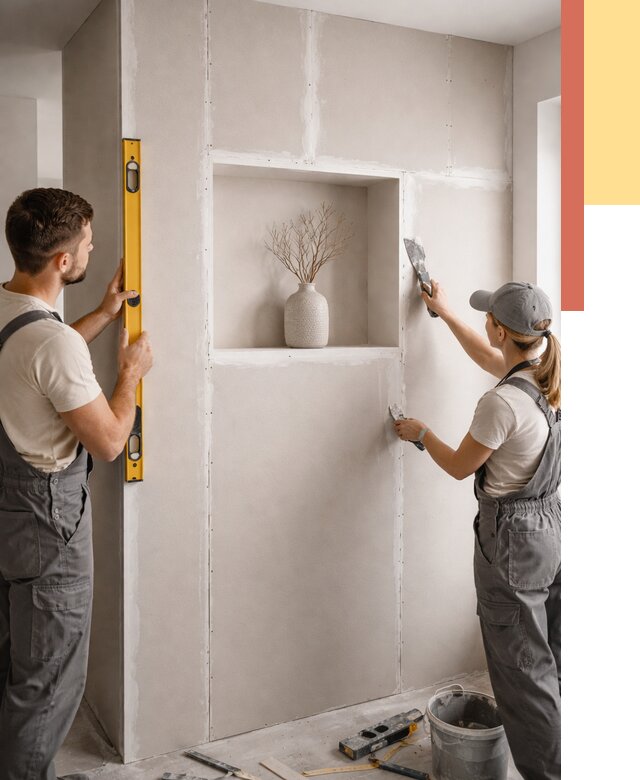 Перегородка из гипсокартона с нишей в Вологде от 3338 руб. под ключ | ОТДЕЛОЧНИК-Вгд