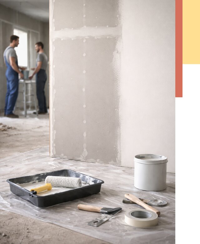 Покраска перегородок из гипсокартона в Вологде от 4622 руб. под ключ | ОТДЕЛОЧНИК-Вгд