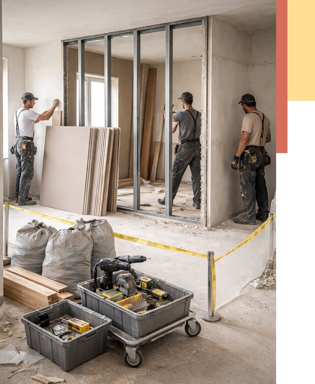 Перенос гипсокартонной перегородки в Вологде под ключ от 4622 руб. | Демонтаж и монтаж – ОТДЕЛОЧНИК-Вгд