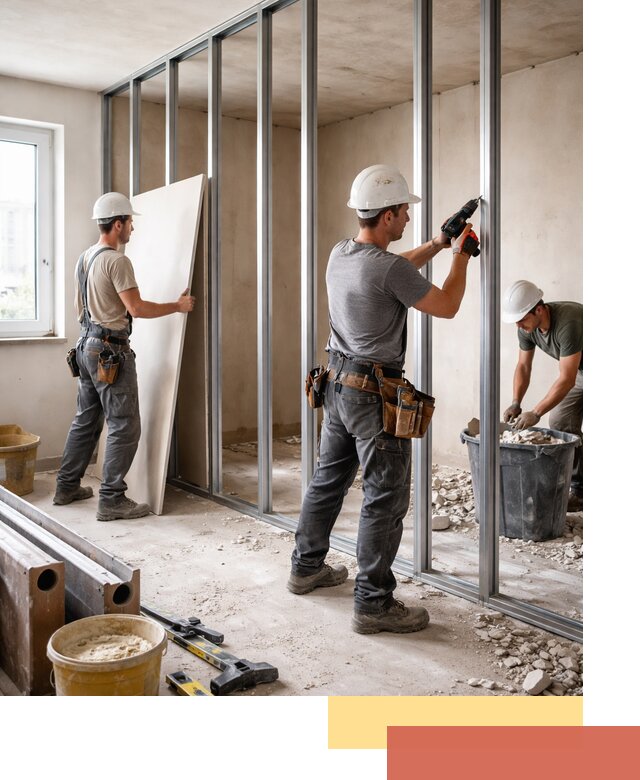 Перенос гипсокартонной перегородки в Вологде профессионально и быстро