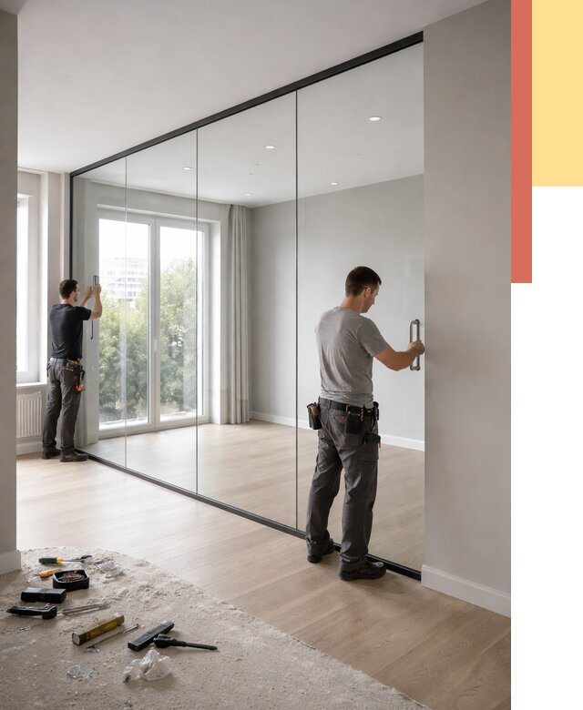 Изготовление стеклянных перегородок в Вологде от 12686 руб. под ключ | ОТДЕЛОЧНИК-Вгд